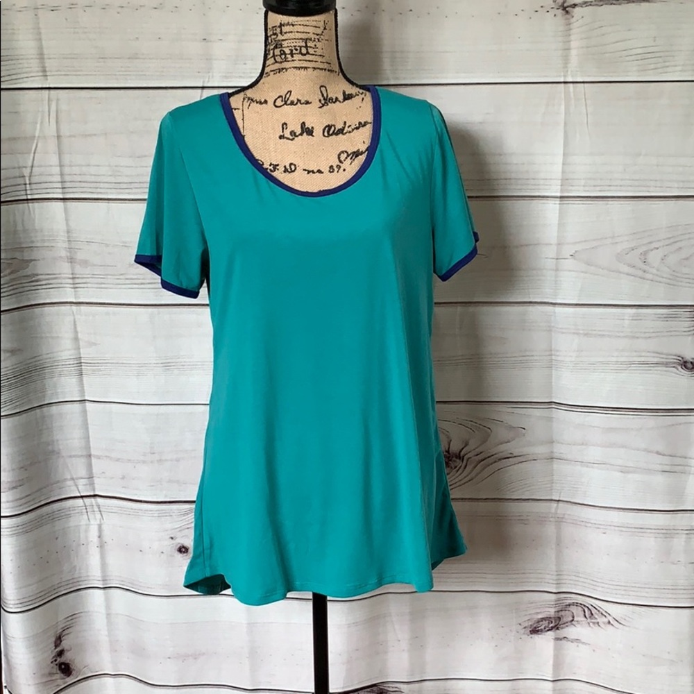 Teal and Blue Women's Top